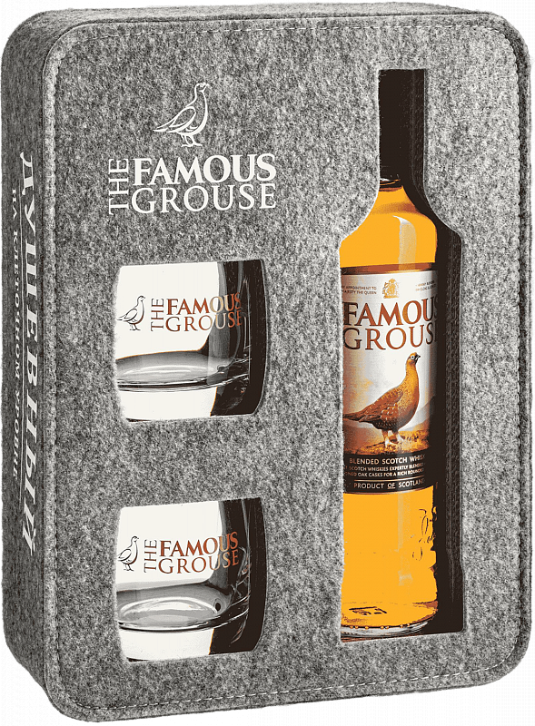 Фэймос Грауз 3 y.o. Купажированный шотландский виски в подарочной упаковке с двумя стаканами 0.7 л