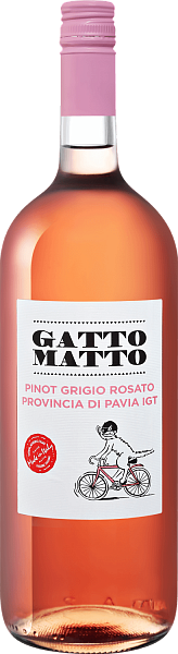 Вино Gatto Matto Pinot Grigio Rosato Provincia di Pavia IGT Villa Degli Olmi, 1.5 л