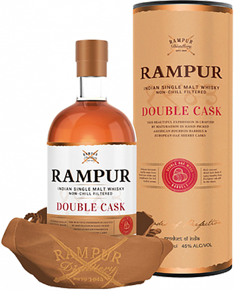 Виски Rampur Double Cask Indian Single Malt Whisky (gift box), 0.7 л