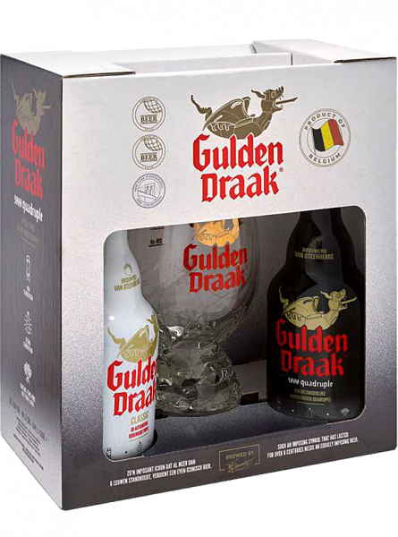 Gulden Draak & Gulden Draak 9000 Quadruple Van Steenberge (gift box with glass), 0.75 л