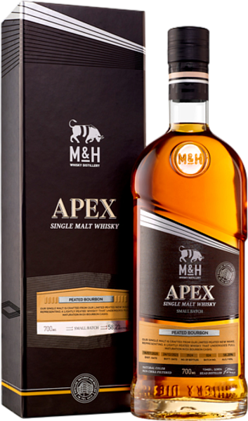 Виски M&H Apex Peated Bourbon Cask Single Malt Whiskey (gift box), 0.7 л