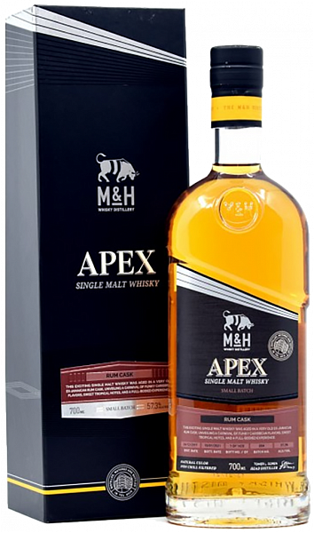 Виски M&H Apex Rum Cask Single Malt Whiskey (gift box), 0.7 л