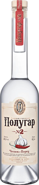 Дистиллят Polugar №2 Garlic & Pepper, 0.5 л