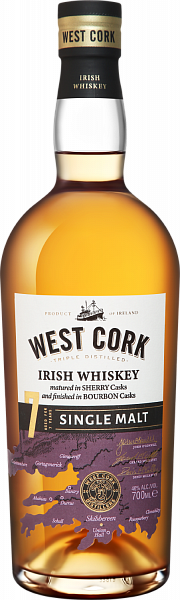 West Cork Single Malt Irish Whiskey 7 y.o., 0.7 л
