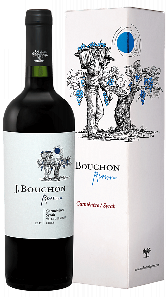 Вино Carmenere Syrah Reserva Maule DO J. Bouchon (gift box), 0.75 л
