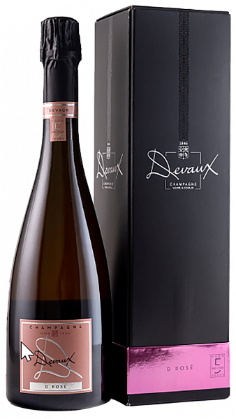 Розовое шампанское Devaux D Rose Brut Champagne AOC (gift box), 0.75 л