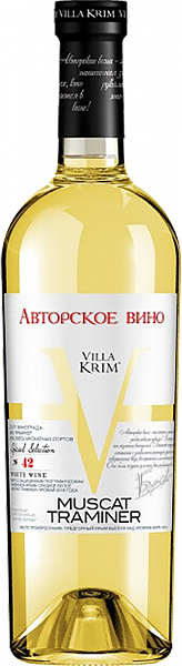 Белое сладкое вино Villa Krim Author's Collection Muscat-Traminer Crimea, 0.75 л