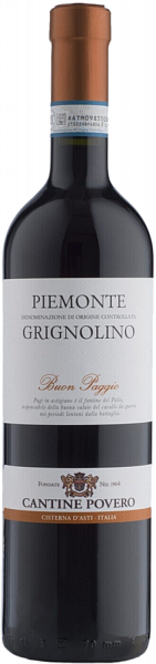 Вино Grignolino Buon Paggio Piemonte DOC Cantine Povero, 0.75 л