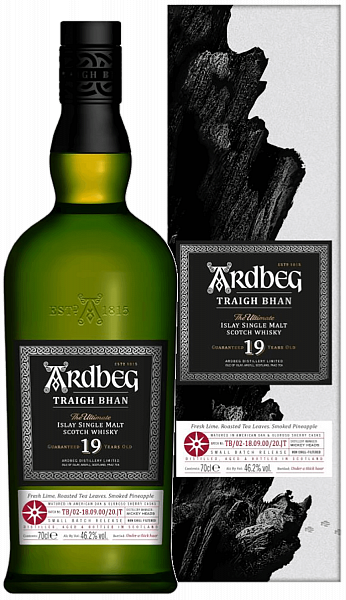Виски Ardbeg Traigh Bhan 19 Years Old Islay Single Malt Scotch Whisky (gift box), 0.7 л