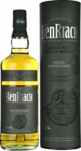 Виски Benriach Peated Quarter Casks Single Malt Scotch Whisky (gift box), 0.7 л