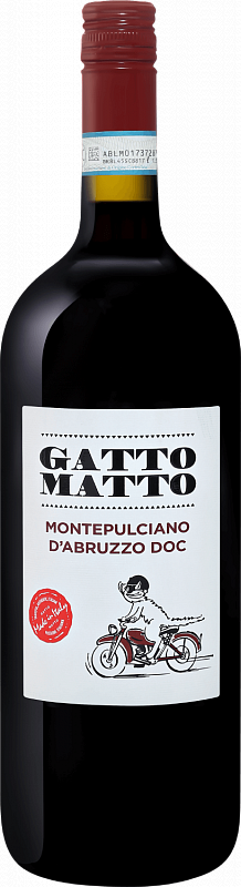Вино Гатто Матто Монтепульчано д’Абруццо DOC Вилла Дельи Олми 2020 1.5л