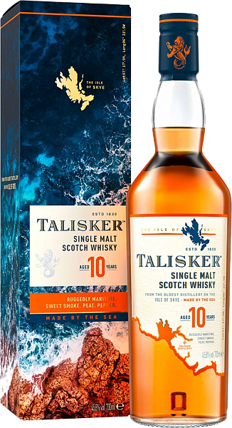 Виски Talisker 10 years single malt scotch whisky (gift box) в Челябинске