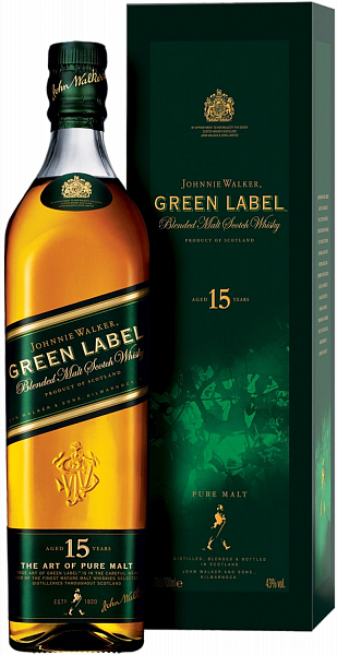 Виски Johnnie Walker Green Label Blended Scotch Whisky (gift box), 0.7 л