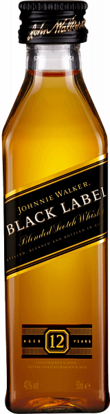 Johnnie Walker Black Label Blended Scotch Whisky, 0.05 л