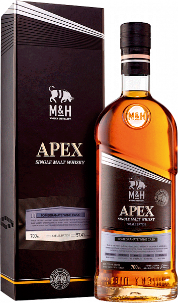 Виски M&H Apex Pomegranate Wine Cask Single Malt Whiskey (gift box), 0.7 л