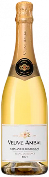 Французское игристое вино Blanc de Blanc Cremant de Bourgogne AOC Brut Veuve Ambal, 0.75 л