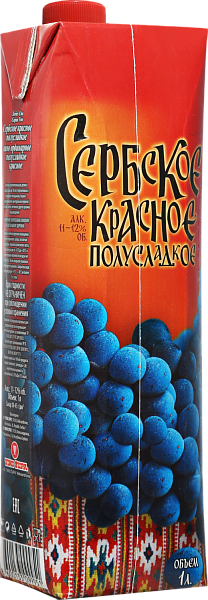 Вино Serbskoye Krasnoye Vino Zupa, 1 л в Перми