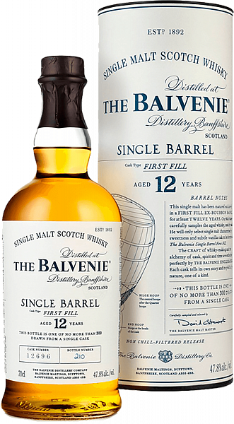 Виски The Balvenie Single Barrel 12 y.o. Single Malt Scotch Whisky (gift box), 0.7 л