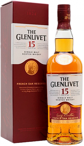 Виски The Glenlivet Single Malt Scotch Whisky 15 y.o. (gift box), 0.7 л