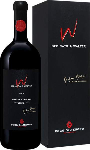 Вино Dedicato A Walter Bolgheri Superiore DOC Poggio Al Tesoro (gift box), 1.5 л
