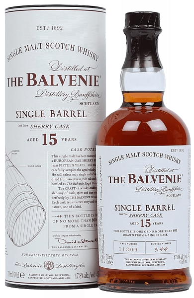 Виски The Balvenie Single Barrel Sherry Cask 15 Years Old Single Malt Scotch Whisky (gift box), 0.7 л