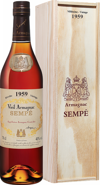 Арманьяк Sempe Vieil Vintage 1959 Armagnac AOC (gift box), 0.7 л