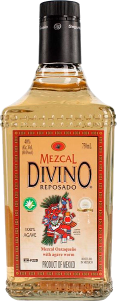 Мескаль Mezcal Divino Reposado with agave worm, 0.75 л