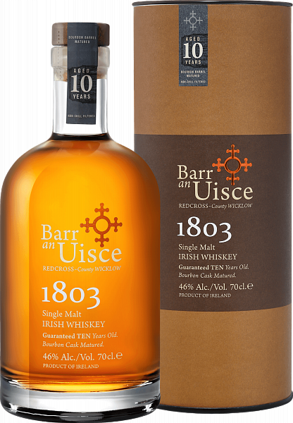Виски Barr an Uisce 1803 Single Malt Irish Whiskey 10 YO (gift box), 0.7 л