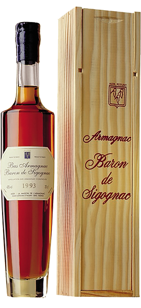 Арманьяк Baron de Sigognac 1993 Armagnac AOC (gift box), 0.35 л