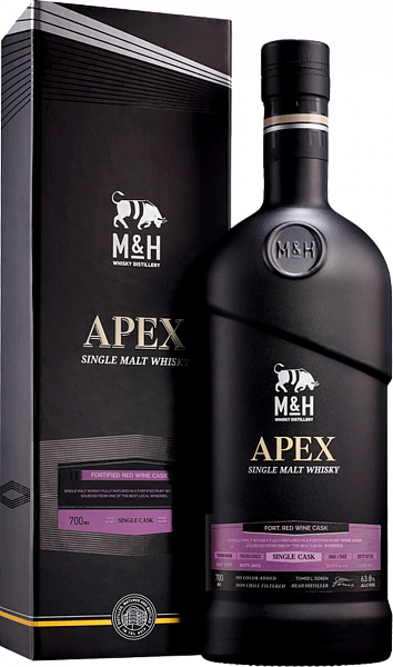 Виски M&H Apex Fort Red Wine Cask Single Malt Whiskey (gift box), 0.7 л