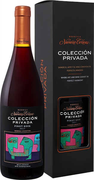Вино Coleccion Privada Pinot Noir Mendoza Bodega Navarrо Correas (gift box), 0.75 л
