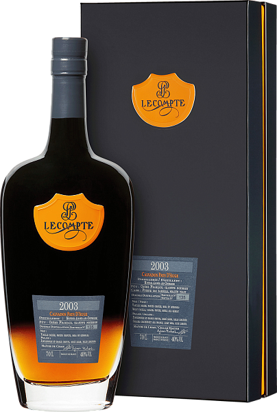 Кальвадос Lecompte 2003 Pays d'Auge AOC (gift box), 0.7 л