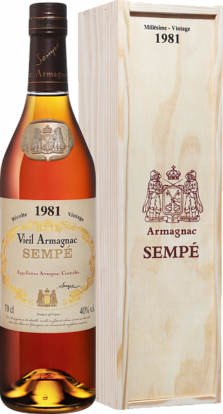 Арманьяк Sempe Vieil Vintage 1981 Armagnac AOC (gift box), 0.7 л