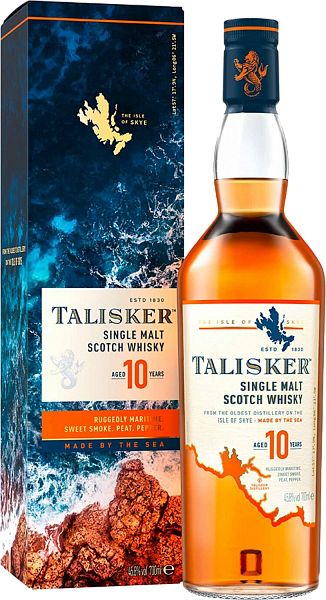 Виски Talisker 10 years single malt scotch whisky (gift box)
