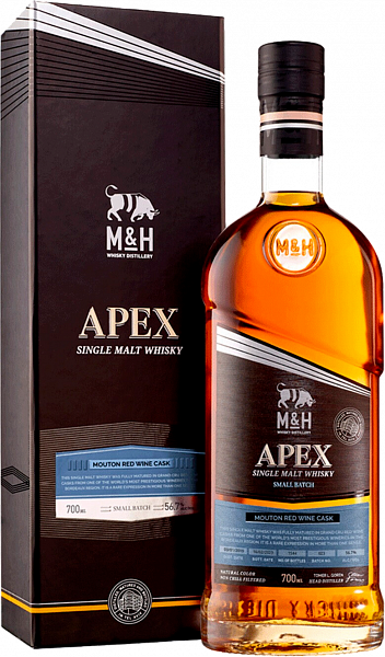 Виски M&H Apex Mouton Red Wine Cask Single Malt Whiskey (gift box), 0.7 л