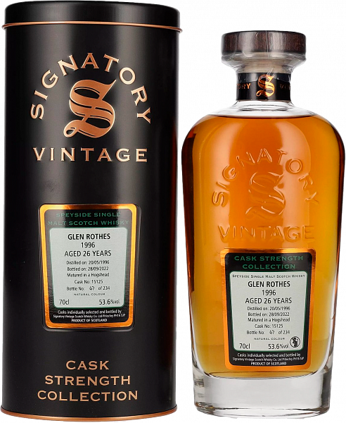 Виски The Glenrothes 26 Year Old 1996 Signatory Cask Strength Collection Single Malt Scotch Whisky (gift box), 0.7 л