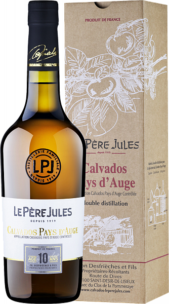 Кальвадос Le Pere Jules Pays d'Auge AOC 10 y.o. (gift box), 0.7 л