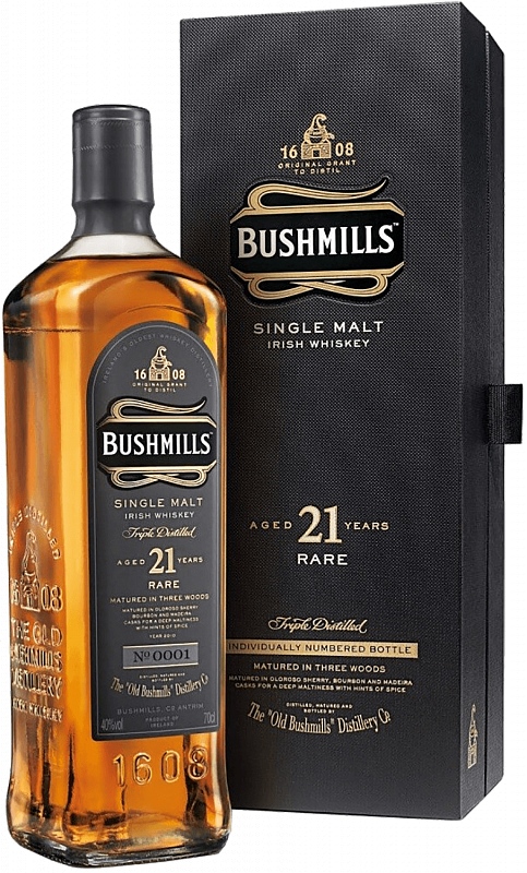 Бушмиллс 21 год односолодовый ирландский виски в подарочной упаковке 0.7 л
