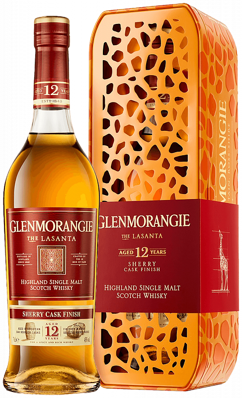 Гленморанджи Ласанта 12 лет шотландский односолодовый виски в подарочной упаковке Жираф 0.7 л