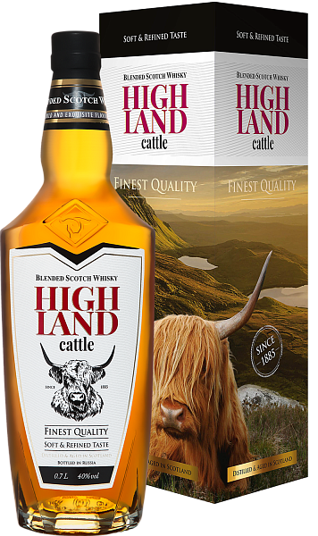 Виски Highland Cattle Blended Scotch Whisky (gift box), 0.7 л