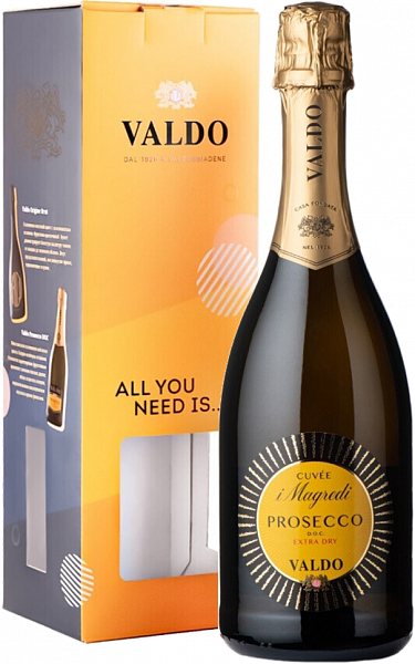 Игристое вино Valdo Cuvee i Magredi Prosecco DOC Extra Dry (gift box) , 0.75 л