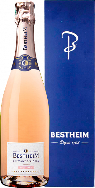 Игристое вино Cremant d'Alsace AOC Brut Rose Bestheim (gift box), 0.75 л