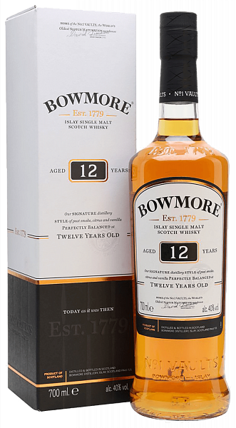 Виски Bowmore Islay Single Malt Scotch Whisky 12 y.o. (gift box), 0.7 л