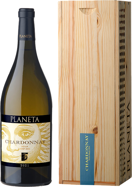 Вино Chardonnay Menfi DOC Planeta (wooden box), 1.5 л в Ростове-на-Дону