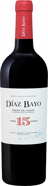 Вино Diaz Bayo 15 Meses Barrica Ribera del Duero DO Nuestro de Diaz Bayo, 0.75 л