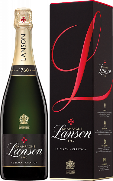 Шампанское Lanson Le Black Creation Brut Champagne AOC (gift box), 0.75 л