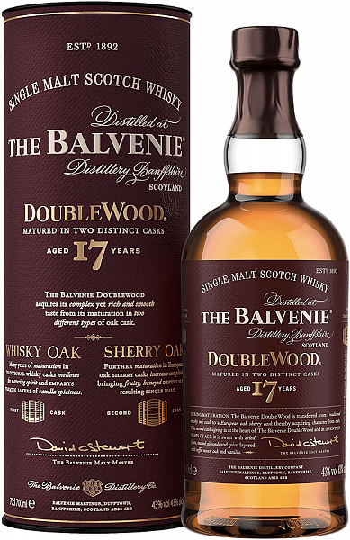 Виски The Balvenie DoubleWood 17 y.o. Single Malt Scotch Whisky (gift box), 0.7 л