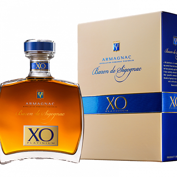 Арманьяк Baron de Sigognac Armagnac AOC XO Platinum (gift box), 0.7 л