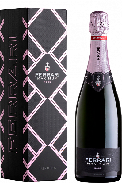 Игристое вино Ferrari Maximum Rose Trento DOC (gift box), 0.75 л