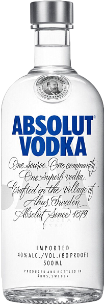 Водка Absolut Vodka, 0.5 л
